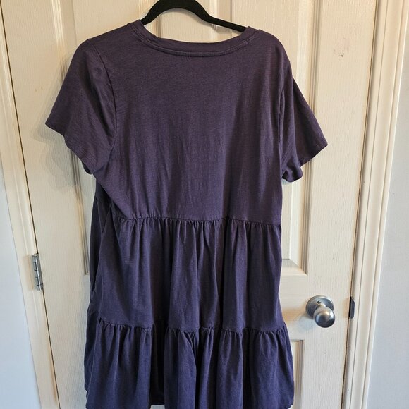 Old Navy Slub-Knit Tiered Mini T-Shirt Swing Dress in Navy , Sz Lg, Never worn - Picture 3 of 3